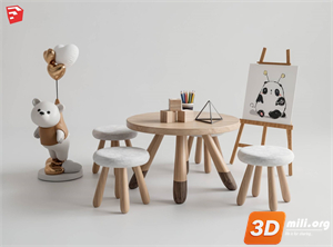 Kid's table and chairs Skp Files 